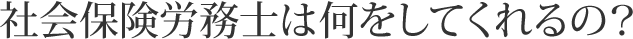 社会保険労務士は何をしてくれるの？